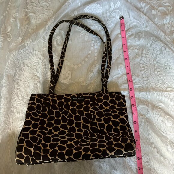 KATE SPADE Vtg 90s Animal Print Nylon Shoulder Bag - Picture 7 of 8